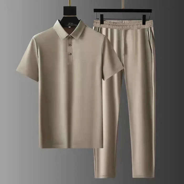 Ice Silk Short-sleeved Two-piece Suit